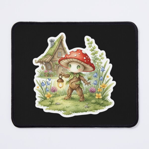 Item preview, Mushroom Forest Spirit Sticker | Cozy Cottagecore Woodland Creature designed and sold by AillustriaAK.