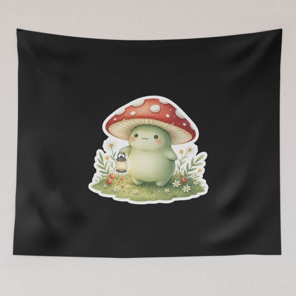 Item preview, Mushroom Forest Spirit Sticker | Cozy Cottagecore Woodland Creature designed and sold by AillustriaAK.