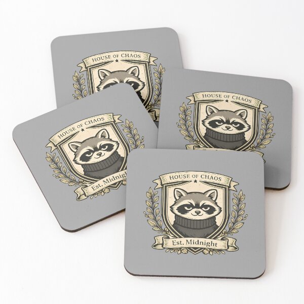 Item preview, House of Chaos Raccoon Crest Vintage Badge Sticker Goblincore Heraldic Patch Design Funny Gift designed and sold by Gremlin Hours.
