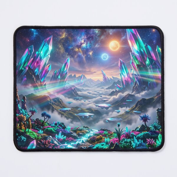 Item preview, Prismspire Highlands Neon Alien Fantasy Landscape designed and sold by Luminous Wilds.