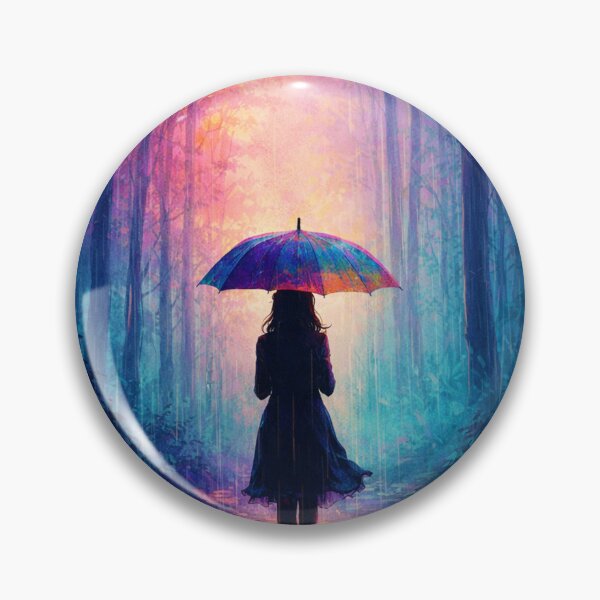Item preview, Blue Purple Rainy Forest Umbrella Art Print designed and sold by Joey Santiago.