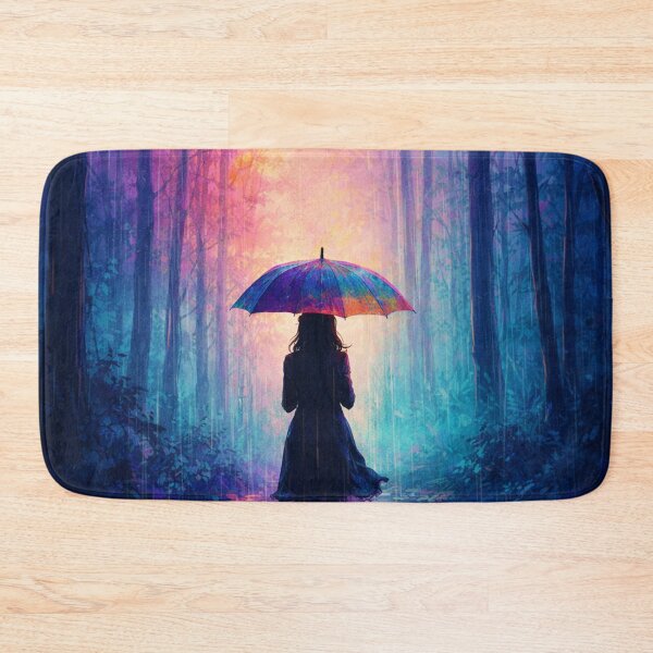 Item preview, Blue Purple Rainy Forest Umbrella Art Print designed and sold by Joey Santiago.