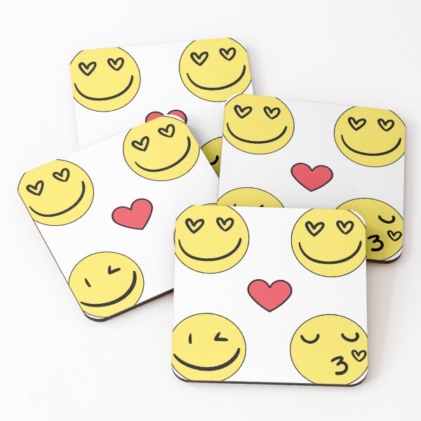 Item preview, Cute  minimalist emoji love Sticker Pack | Kawaii yellow face Heart & Smile Aesthetic Stickers designed and sold by Art IN Pack.