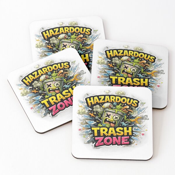 Item preview, Hazardous Trash Zone – Toxic Cartoon Logo designed and sold by AstraDrip Studio.