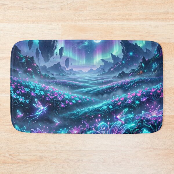 Item preview, Quantum Bloom Neon Alien Fantasy Expanse Landscape designed and sold by Luminous Wilds.