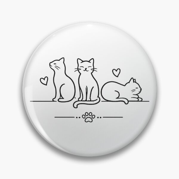 Item preview, Minimalist cats with hearts and paw print designed and sold by Side Quest Co..