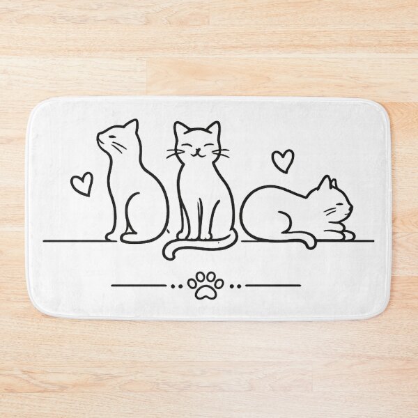 Item preview, Minimalist cats with hearts and paw print designed and sold by Side Quest Co..