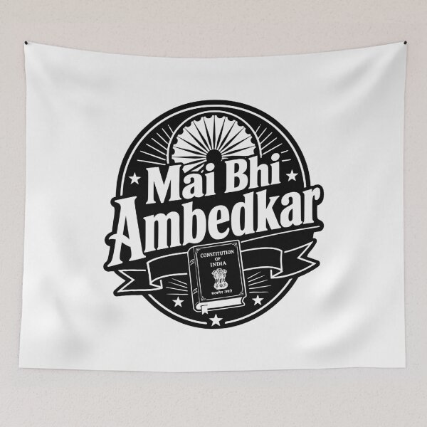 Item preview, Mai Bhi Ambedkar | Jai Bhim Constitution Badge Art designed and sold by ArtsyExplorer.