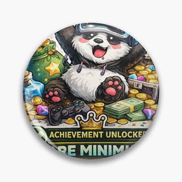 Item preview, Achievement Unlocked: Bare Minimum Funny Gamer Panda Sticker designed and sold by PixelPanda28.