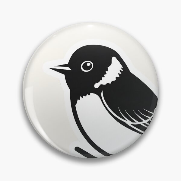 Item preview, Black and White Songbird  | Minimal Filora Atelier Bird Art  designed and sold by Filora Atelier | Bird Art.
