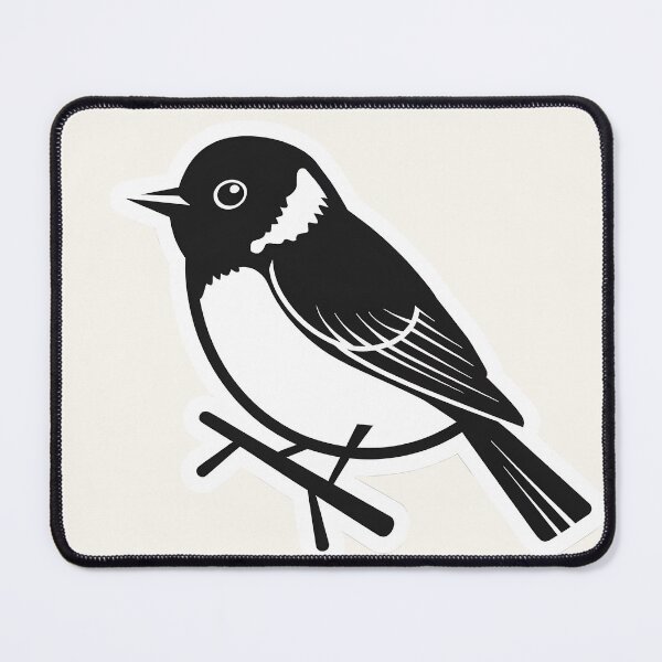 Item preview, Black and White Songbird | Minimal Filora Atelier Bird Art designed and sold by Filora Atelier | Bird Art.