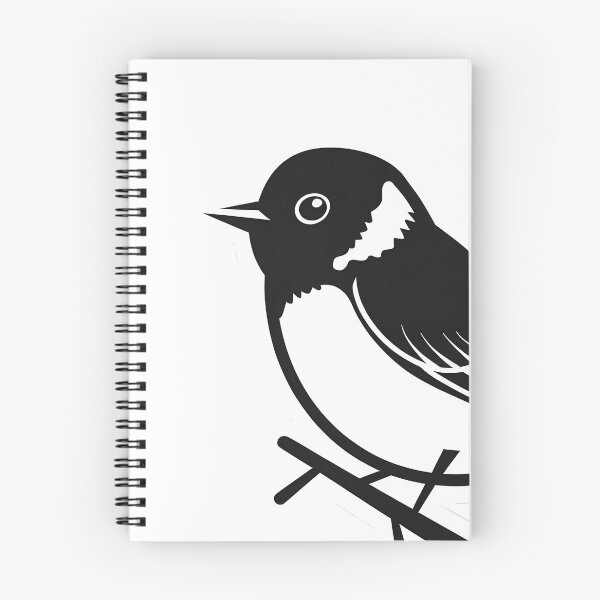 Item preview, Black and White Songbird  | Minimal Filora Atelier Bird Art  designed and sold by Filora Atelier | Bird Art.