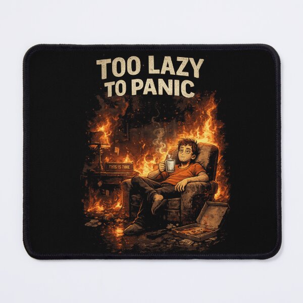 Item preview, Too Lazy To Panic Funny Meme Design designed and sold by JalwaWear.