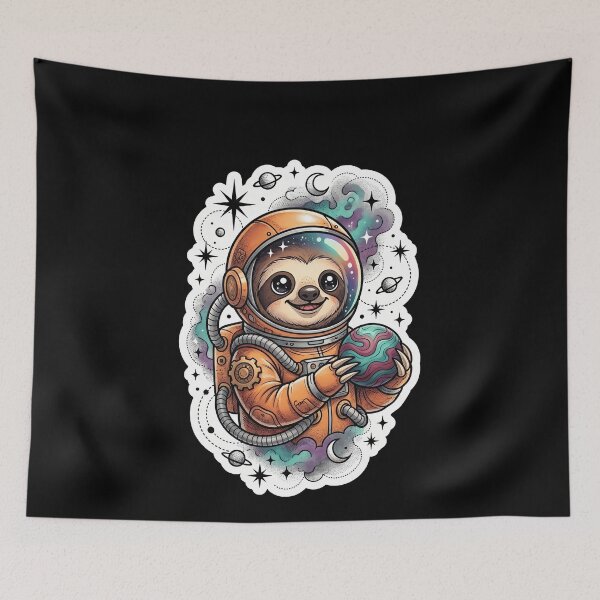 Item preview, Sloth Astronaut Holding Planet Galaxy Adventure designed and sold by elderberry.
