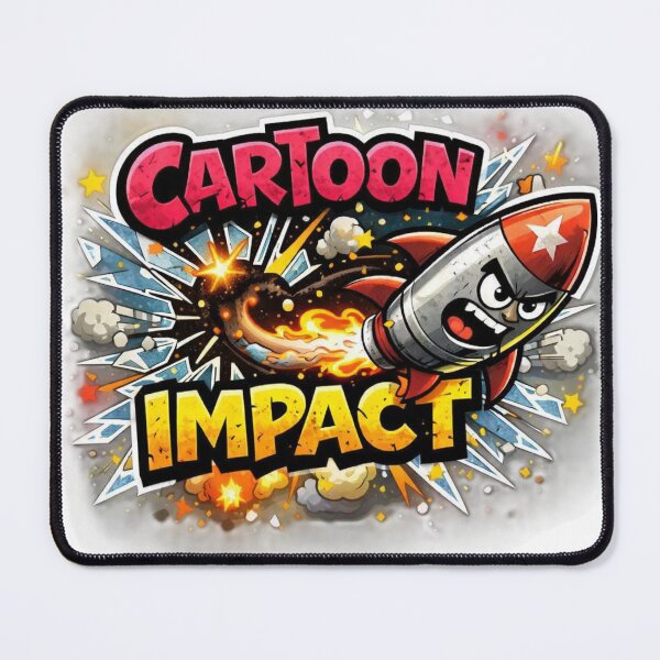 Item preview, Cartoon Impact – Explosive Rocket Logo designed and sold by AstraDrip Studio.