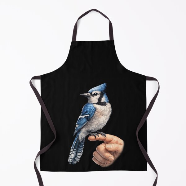 Item preview, Funny Blue Jay Bird Perched On Finger Wildlife Nature Art designed and sold by elderberry.