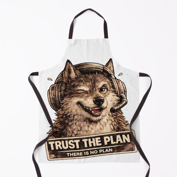 Item preview, Trust The Plan There Is No Plan Funny Gamer Wolf designed and sold by DryHumorPrints.