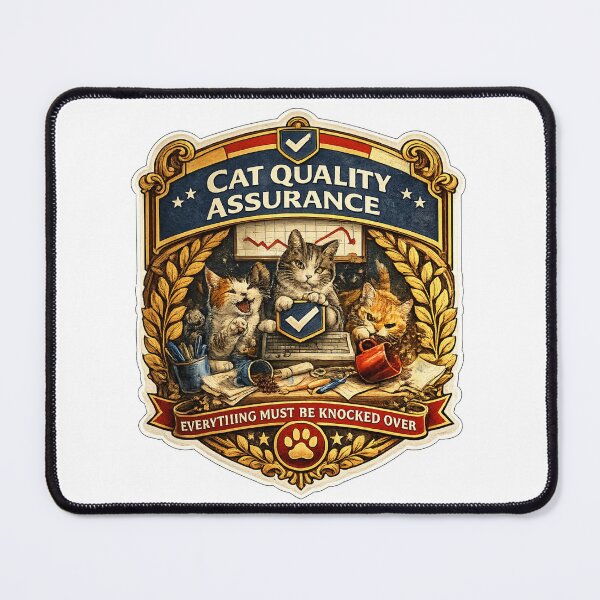 Item preview, Cat Quality Assurance | Everything Must Be Knocked Over | Funny Corporate Cat Design designed and sold by MrDev.