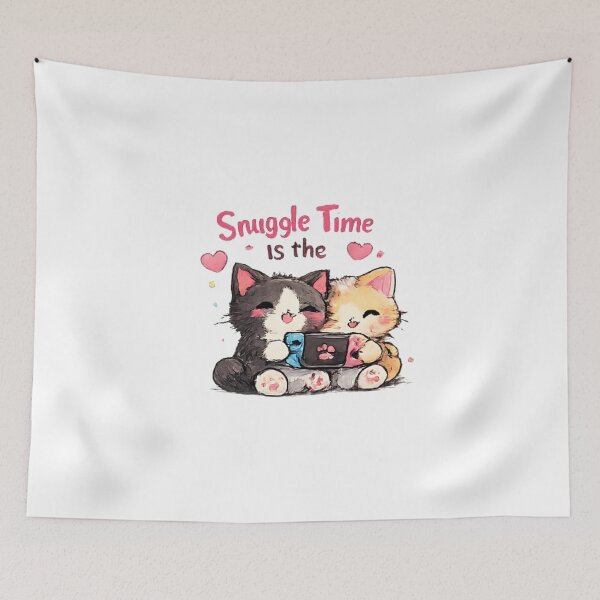 Item preview, Snuggle Time Is the Best Time – Cute Kawaii Cats Gaming Together designed and sold by vansaidshop ⭐⭐⭐⭐⭐.