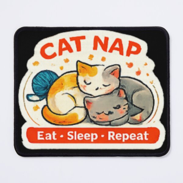Item preview, Cat Nap Club ?? | Eat Sleep Repeat Cute Kawaii Cat Sticker Design designed and sold by Bismillah-Najah.