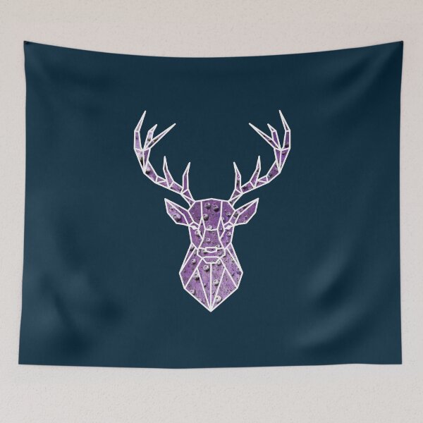 Item preview, Geometric stag head amethyst designed and sold by bravoalpha.