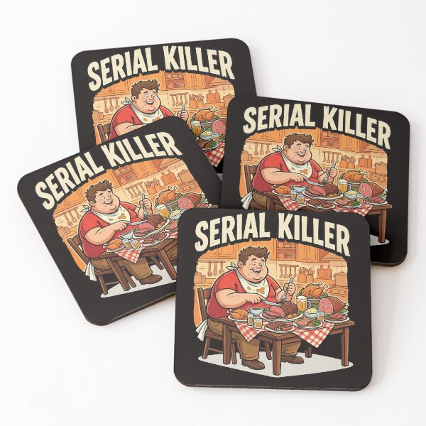 Item preview, Serial Killer – Funny Cartoon Man Eating Huge Meat Feast designed and sold by jfcreations.