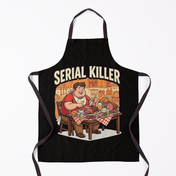 Item preview, Serial Killer – Funny Cartoon Man Eating Huge Meat Feast designed and sold by jfcreations.