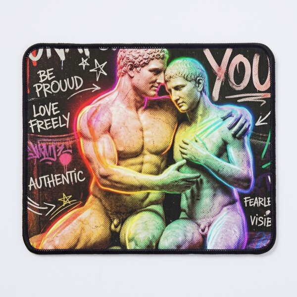 Item preview, Pride Month Rainbow Statue Art – LGBTQ+ Graffiti Aesthetic Poster designed and sold by DEVLUSH.