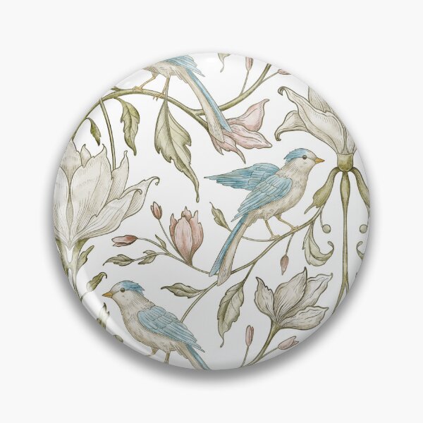 Item preview, Vintage Blue Bird Floral Wallpaper Design designed and sold by Alisles.