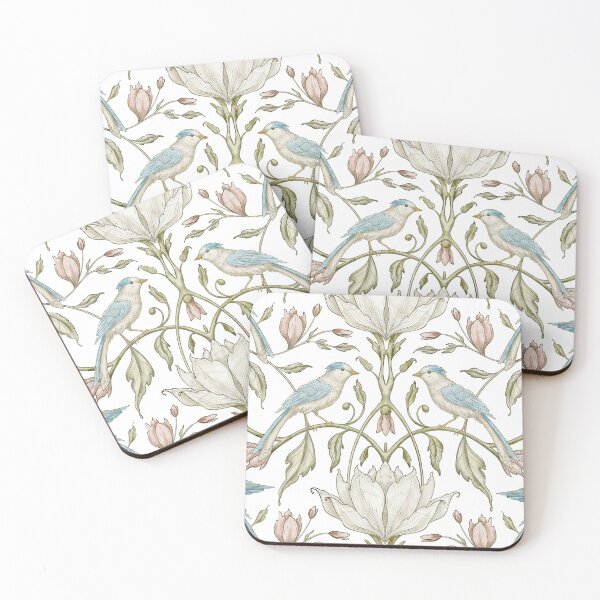 Item preview, Vintage Blue Bird Floral Wallpaper Design designed and sold by Alisles.