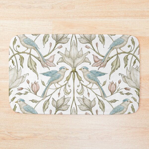 Item preview, Vintage Blue Bird Floral Wallpaper Design designed and sold by Alisles.