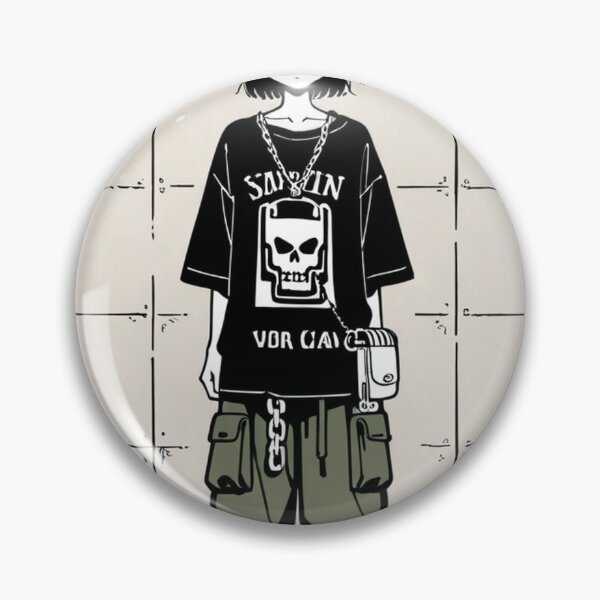 Item preview, Fashion - Man in Black Top Cargo Pants Chain Wallet Streetwear Anime Variant 6 designed and sold by AnimeShin.