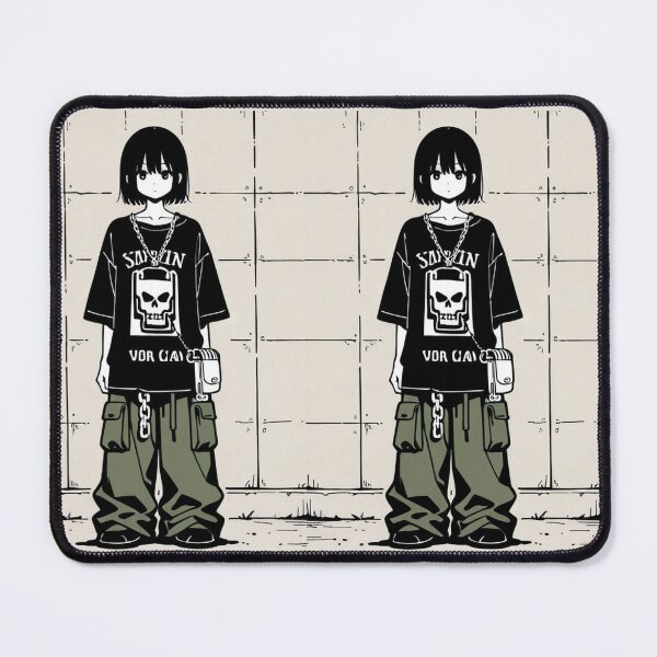 Item preview, Fashion - Man in Black Top Cargo Pants Chain Wallet Streetwear Anime Variant 6 designed and sold by AnimeShin.