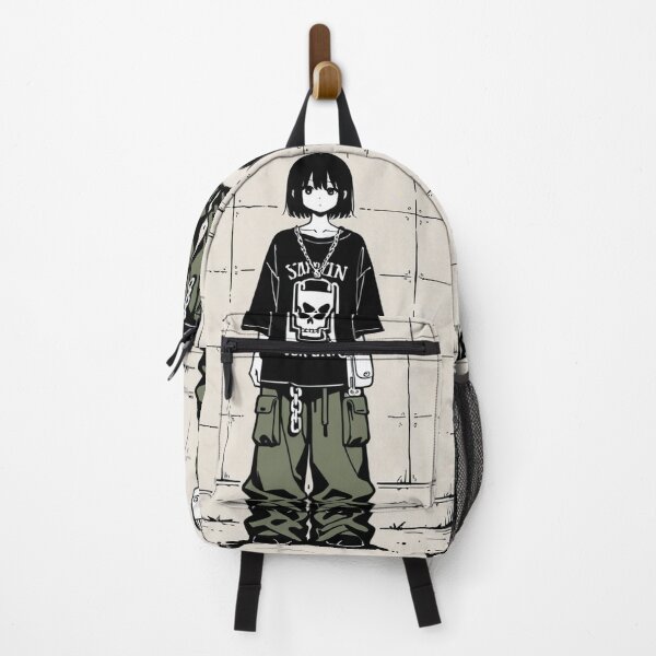 Item preview, Fashion - Man in Black Top Cargo Pants Chain Wallet Streetwear Anime Variant 6 designed and sold by AnimeShin.