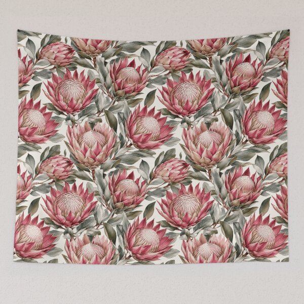 Item preview, Protea Watercolor South African Botanical Seamless Pattern designed and sold by Inkworksbyshery.