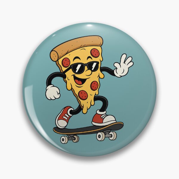 Item preview, Cool Vector Pizza Slice Character Riding Skateboard designed and sold by GiggleTime.