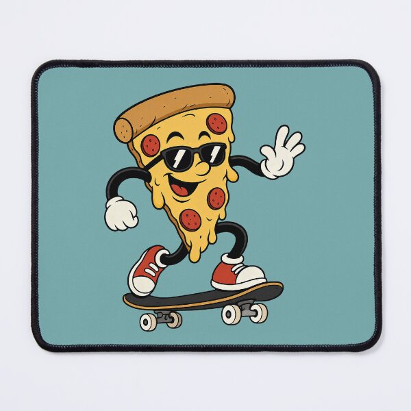 Item preview, Cool Vector Pizza Slice Character Riding Skateboard designed and sold by GiggleTime.