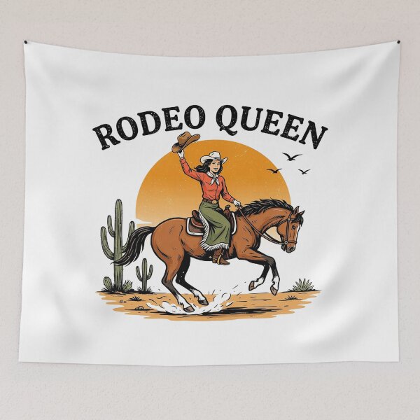 Item preview, Rodeo Queen Western Cowgirl Horse Graphic T-Shirt designed and sold by Cool-cat-art.