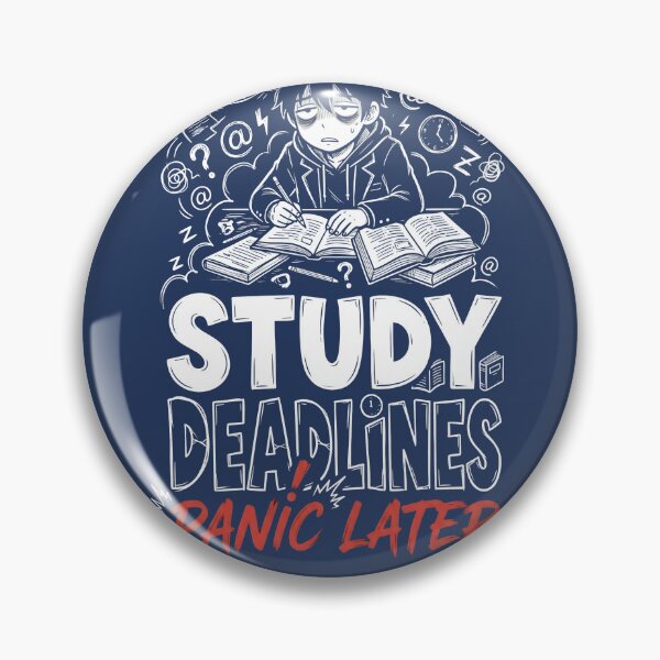Item preview, Study Deadlines Panic Later Student Meme designed and sold by TheReezeStudio.