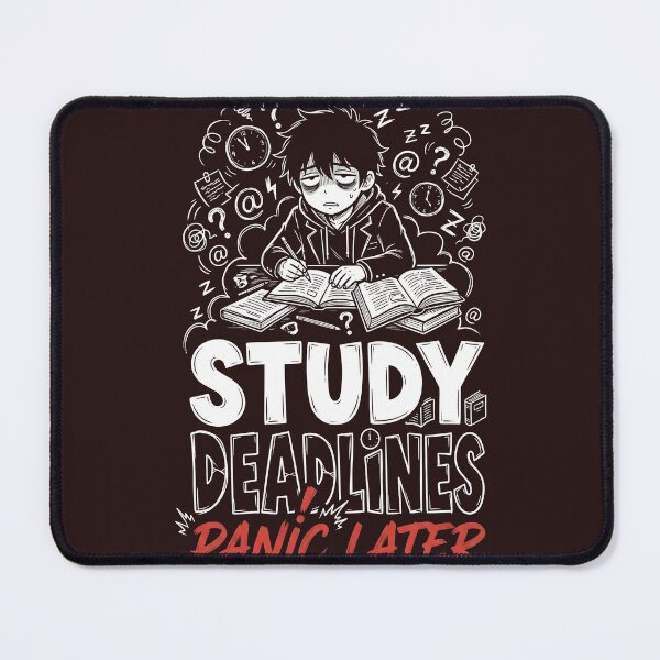 Item preview, Study Deadlines Panic Later Student Meme designed and sold by TheReezeStudio.