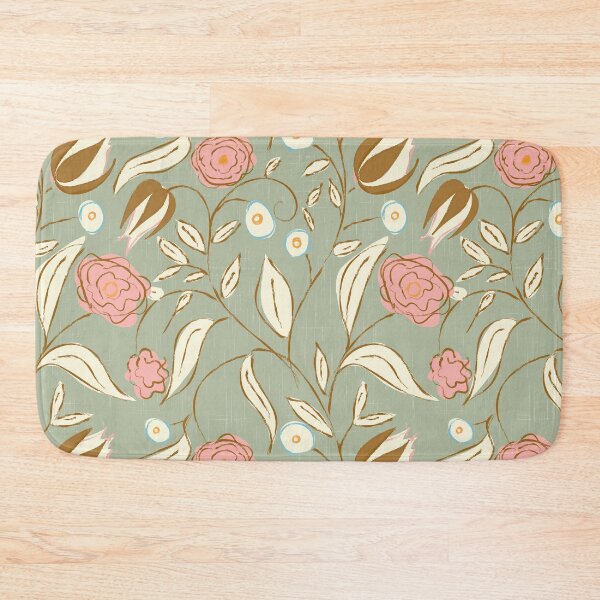Aperçu de l'œuvre Chintz moderne à motifs floraux vert sauge créée et vendue par susycosta.