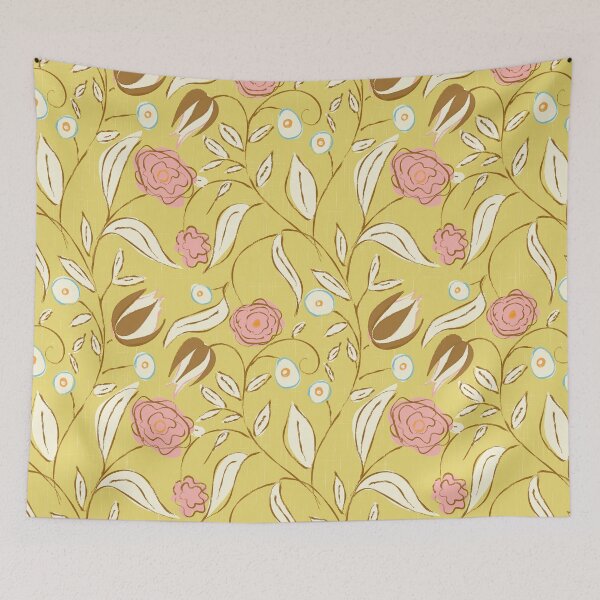 Item preview, Modern Chintz Floral Butter Yellow designed and sold by susycosta.