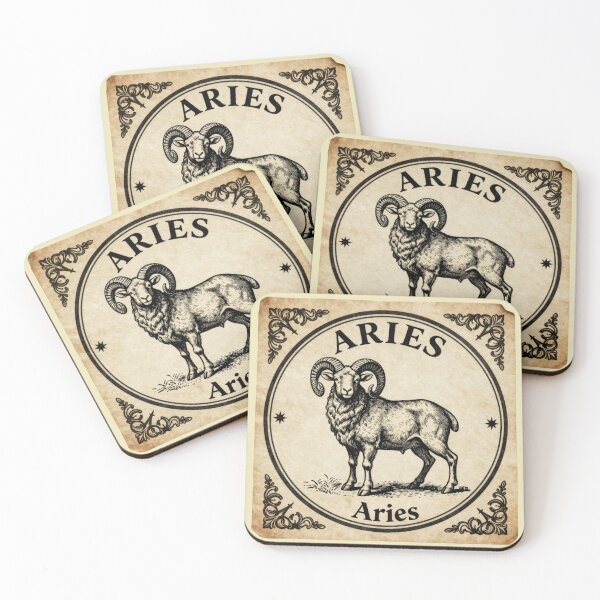 Item preview, Vintage Aries Zodiac Sign - Baroque Astrology Art designed and sold by GoGreenlove.
