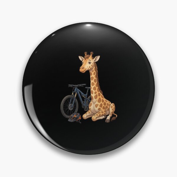 Item preview, Giraffe Mountain Bike Adventure designed and sold by Timowo Studio | Fine Line Wildlife Art & Modern Nature Graphics.