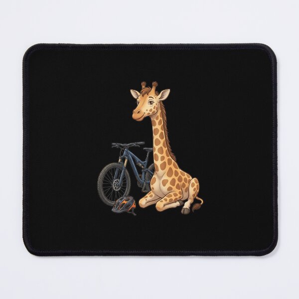 Item preview, Giraffe Mountain Bike Adventure designed and sold by Timowo Studio | Fine Line Wildlife Art & Modern Nature Graphics.