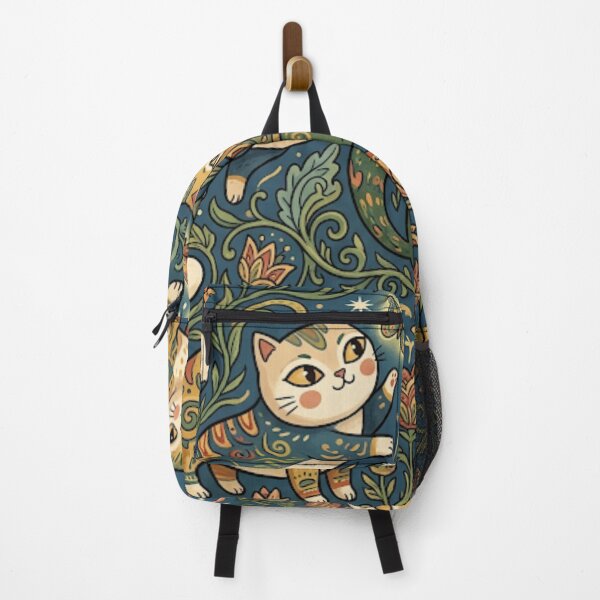 Item preview, Whimsical Folk Art Cats in Magical Garden designed and sold by Iampoji.
