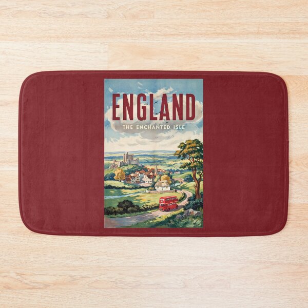 Item preview, England Bus Landscape Illustration Travel Art Vintage designed and sold by KrisSidDesigns.