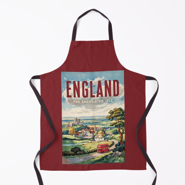 Item preview, England Bus Landscape Illustration Travel Art Vintage designed and sold by KrisSidDesigns.