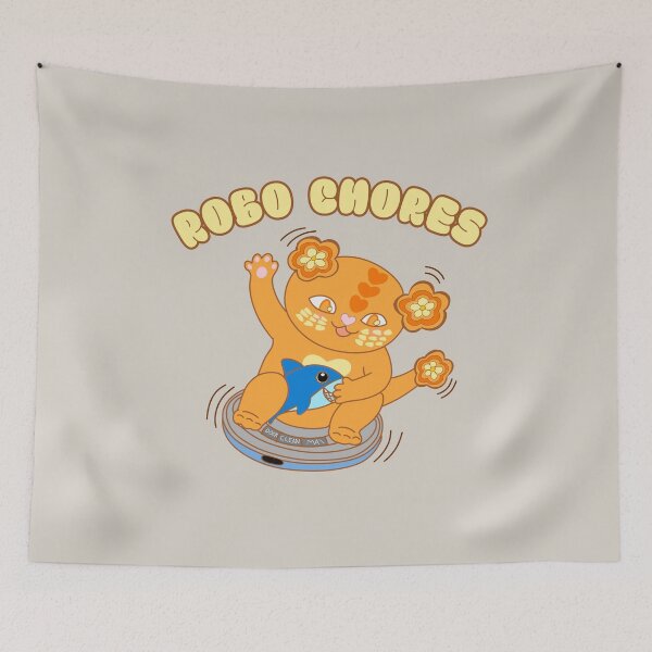 Item preview, Robo Chores – Kawaii Cat Riding Robot Vacuum with Sharkle designed and sold by BritishDelights.