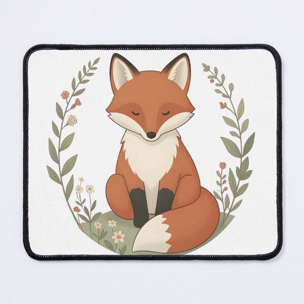 Item preview, Cute Fox Floral Cottagecore Aesthetic designed and sold by Ikbel Studio.